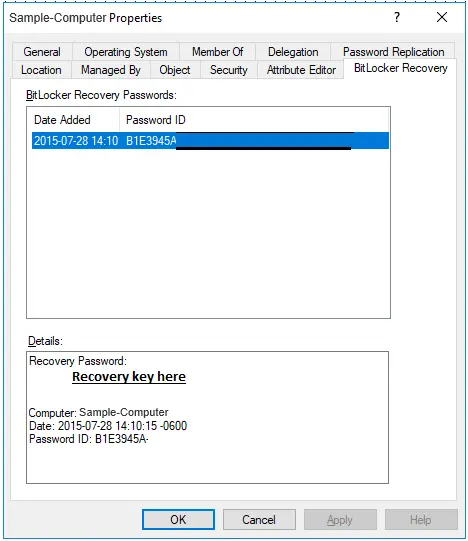 How to Find Bitlocker Recovery Key in Active Directory