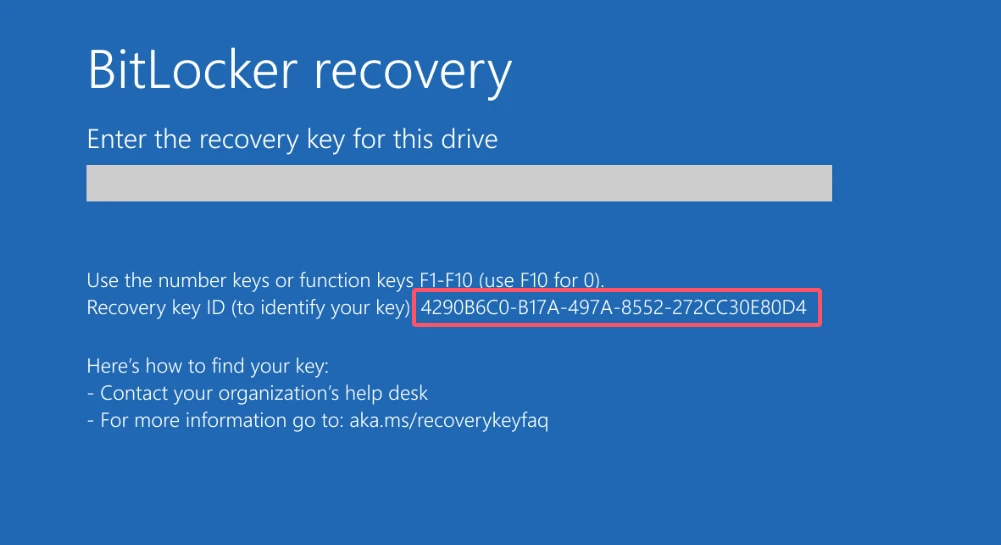 Find Bitlocker Recovery Key ID on the Startup Screen
