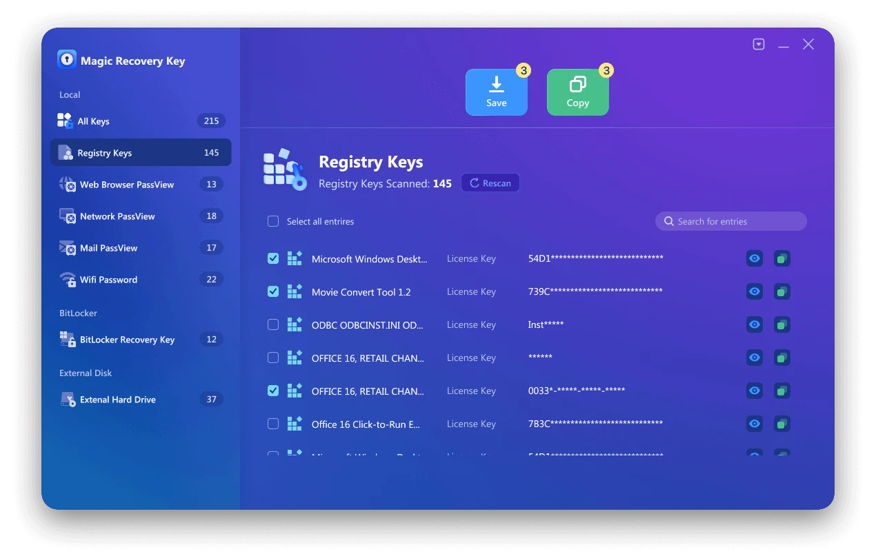 マジック・リカバリー・キー・レジスター・キー